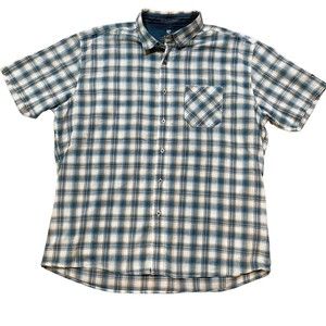 Kuhl Mens Plaid Shirt Size 2XL XXL Organic Cotton Short Sleeve Button Down